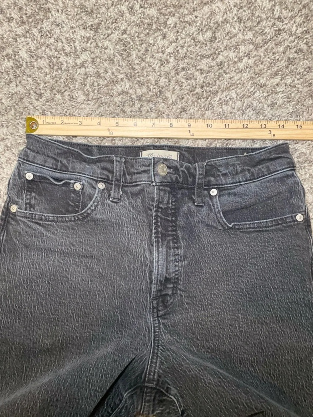 Madewell The Perfect Vintage Wide Leg Jeans Women Size 30 Black‎ Denim Pant